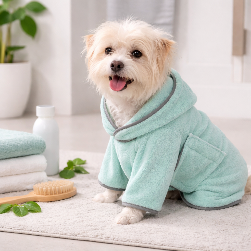 Accappatoio in microfibra per cani e gatti - Asciugatura rapida e assorbente