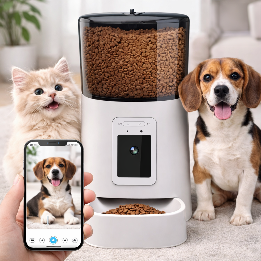 Distributore Automatico per Animali con Telecamera HD 1080p e Controllo Smart da App