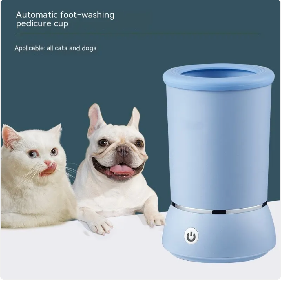 Pulitore Zampe Automatico per Cani e Gatti – Lava Zampe Portatile con Setole in Silicone
